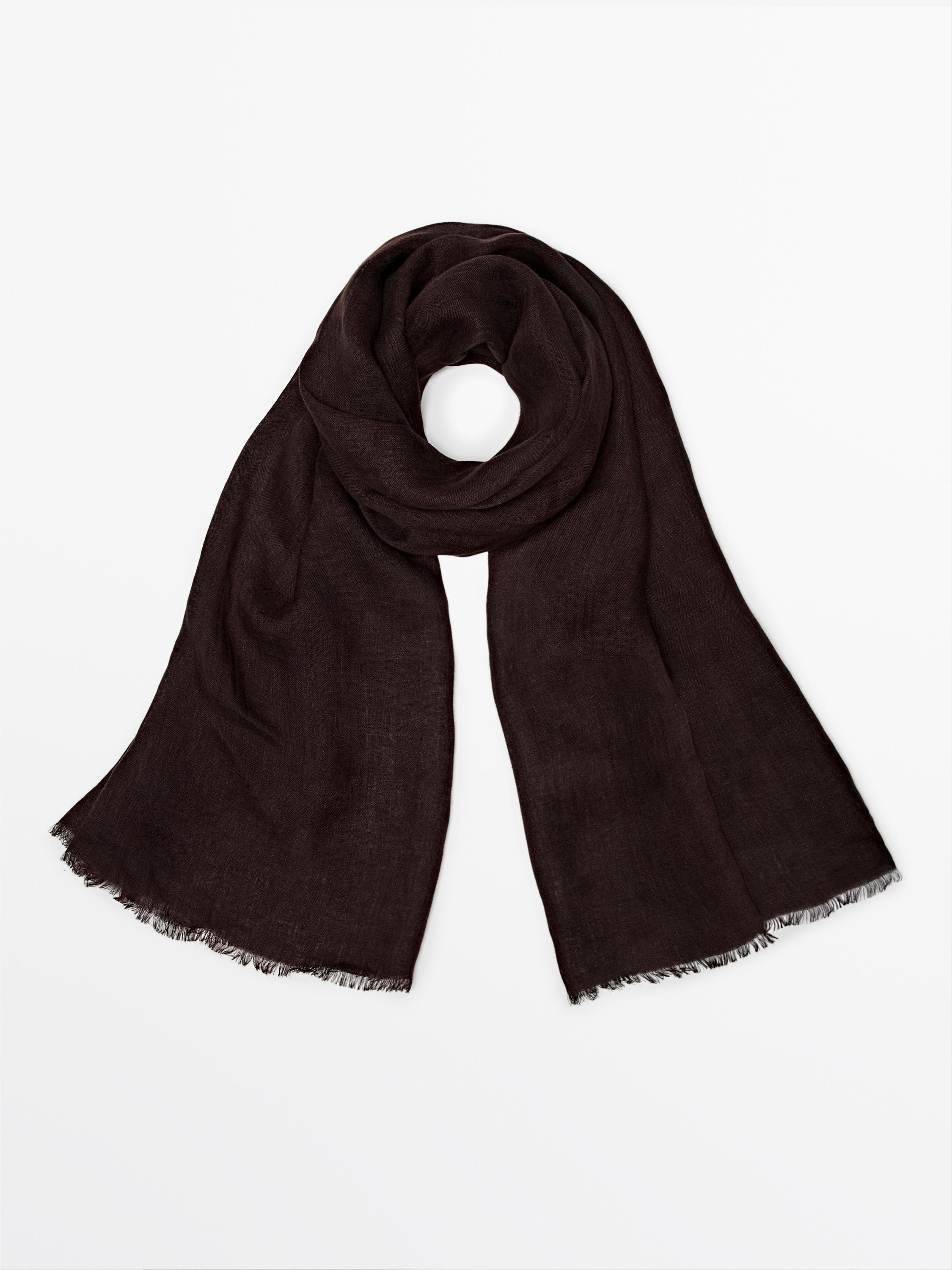 Plain 100% linen scarf